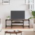 Mueble TV madera ingeniería y hierro marrón roble 121x35x45