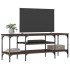 Mueble TV madera ingeniería y hierro marrón roble 121x35x45