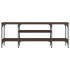 Mueble TV madera ingeniería y hierro marrón roble 121x35x45