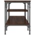 Mueble TV madera ingeniería y hierro marrón roble 121x35x45