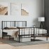 Estructura cama sin colchón con estribo metal negro 120x190