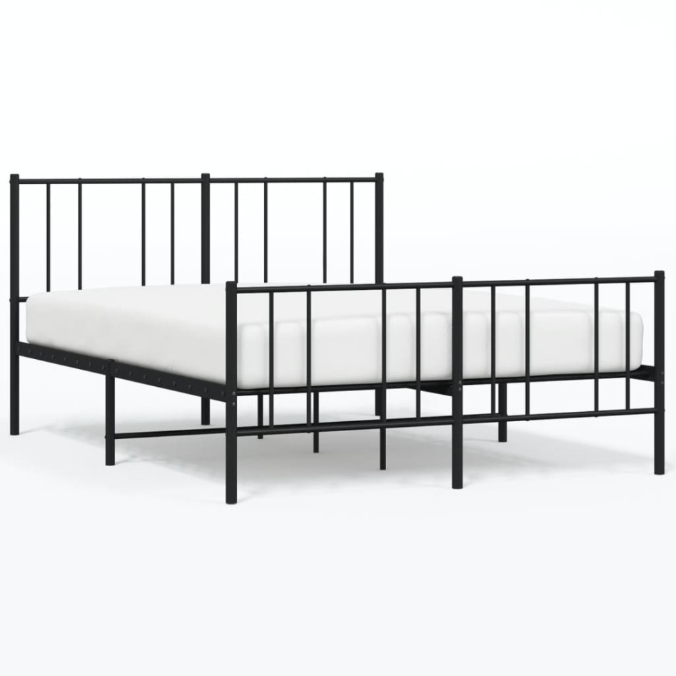 Estructura cama sin colchón con estribo metal negro 120x190