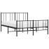 Estructura cama sin colchón con estribo metal negro 120x190