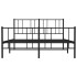 Estructura cama sin colchón con estribo metal negro 120x190