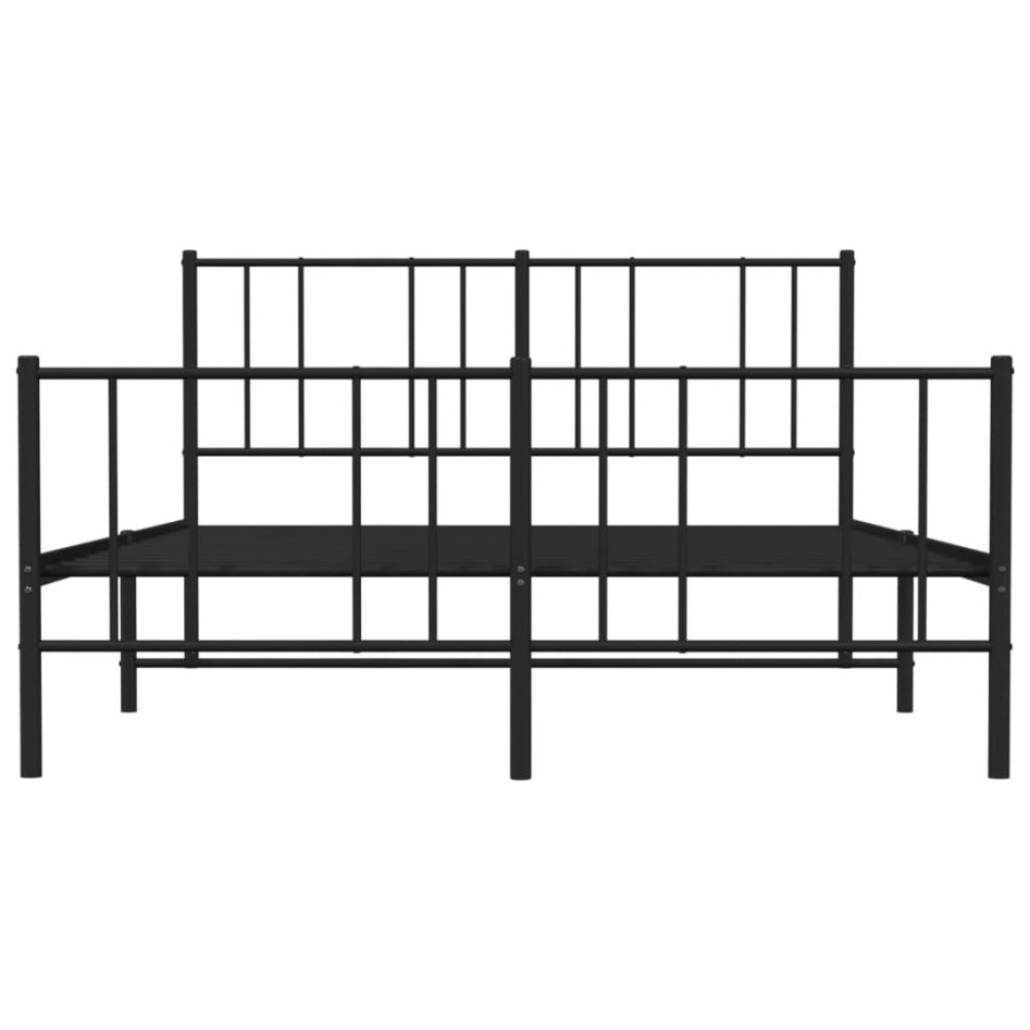 Estructura cama sin colchón con estribo metal negro 120x190