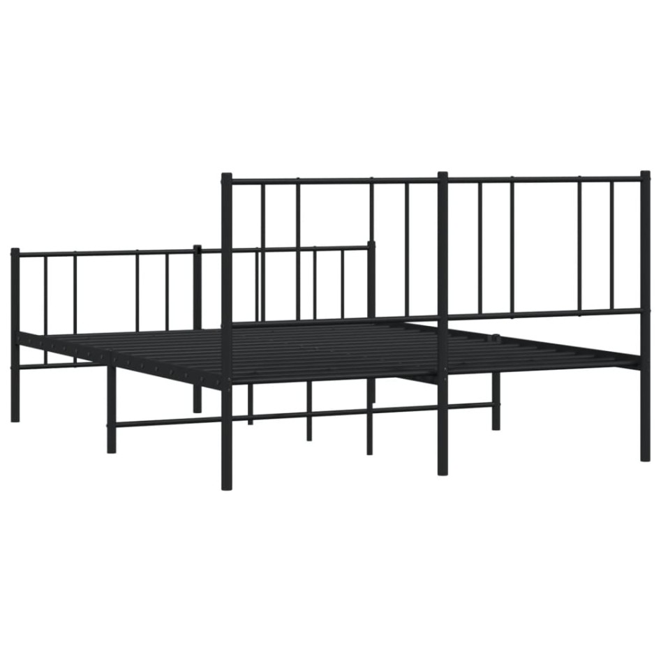 Estructura cama sin colchón con estribo metal negro 120x190