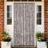 Cortina mosquitera chenilla marrón y blanco 100x220