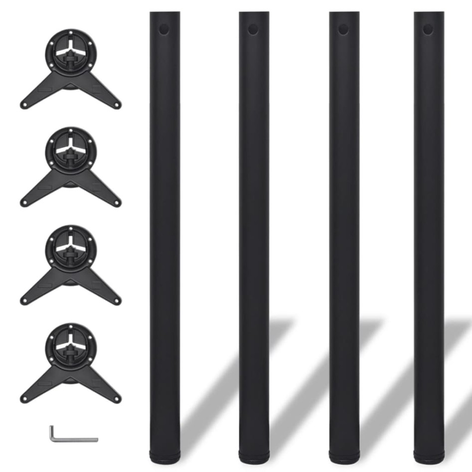 Patas de mesa ajustables en 4 alturas negro 870