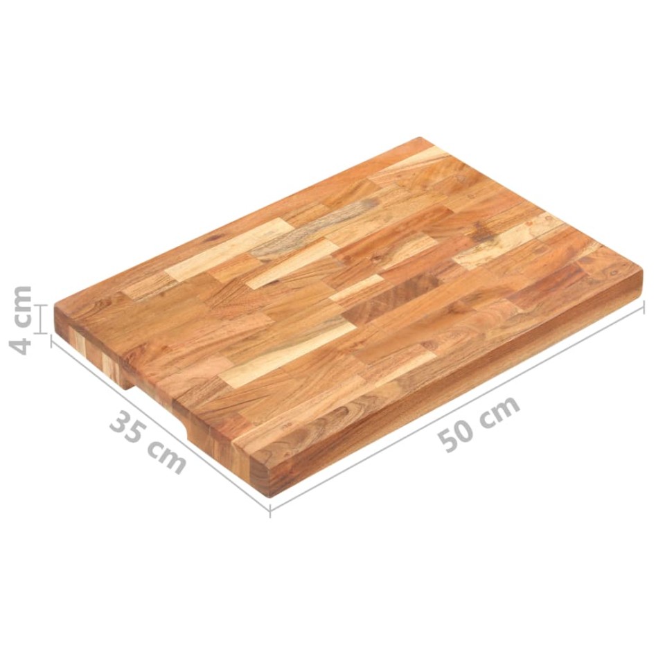 Tabla de cortar de madera maciza de acacia 50x35x4