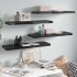 Estantes flotantes pared 4 uds negro brillo MDF 80x23,5x3,8