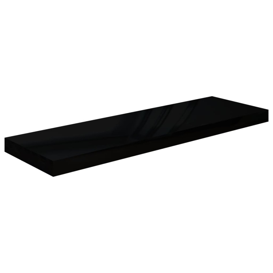 Estantes flotantes pared 4 uds negro brillo MDF 80x23,5x3,8