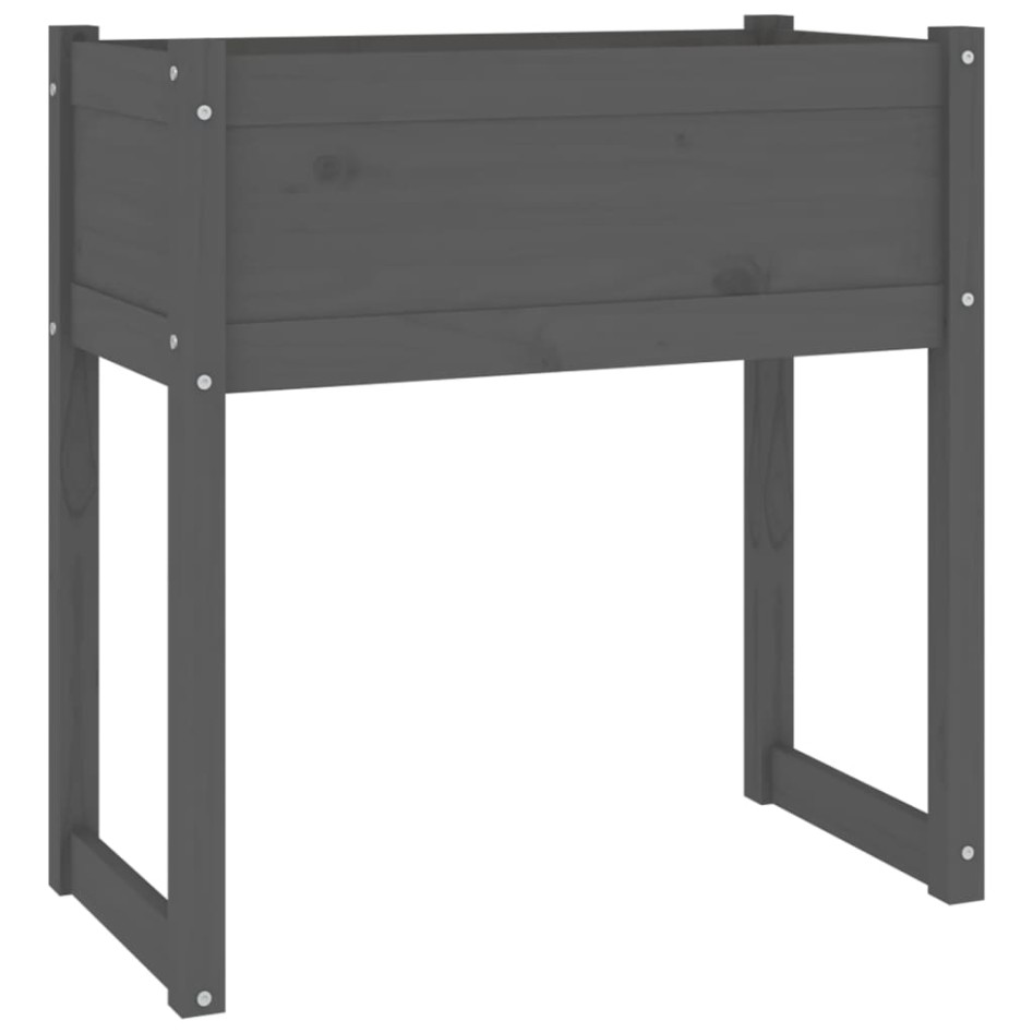 Jardinera de madera maciza de pino gris 78x40x81
