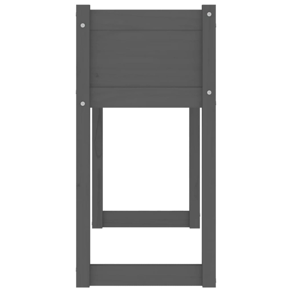 Jardinera de madera maciza de pino gris 78x40x81