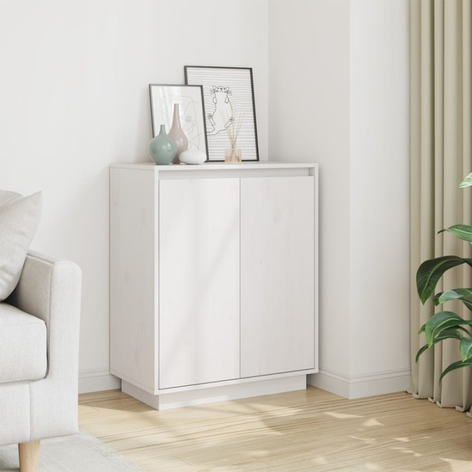 Aparador de madera maciza de pino blanco 60x34x75