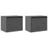 Armarios de pared 2 uds madera maciza pino gris 45x30x35