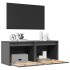 Armarios de pared 2 uds madera maciza pino gris 45x30x35