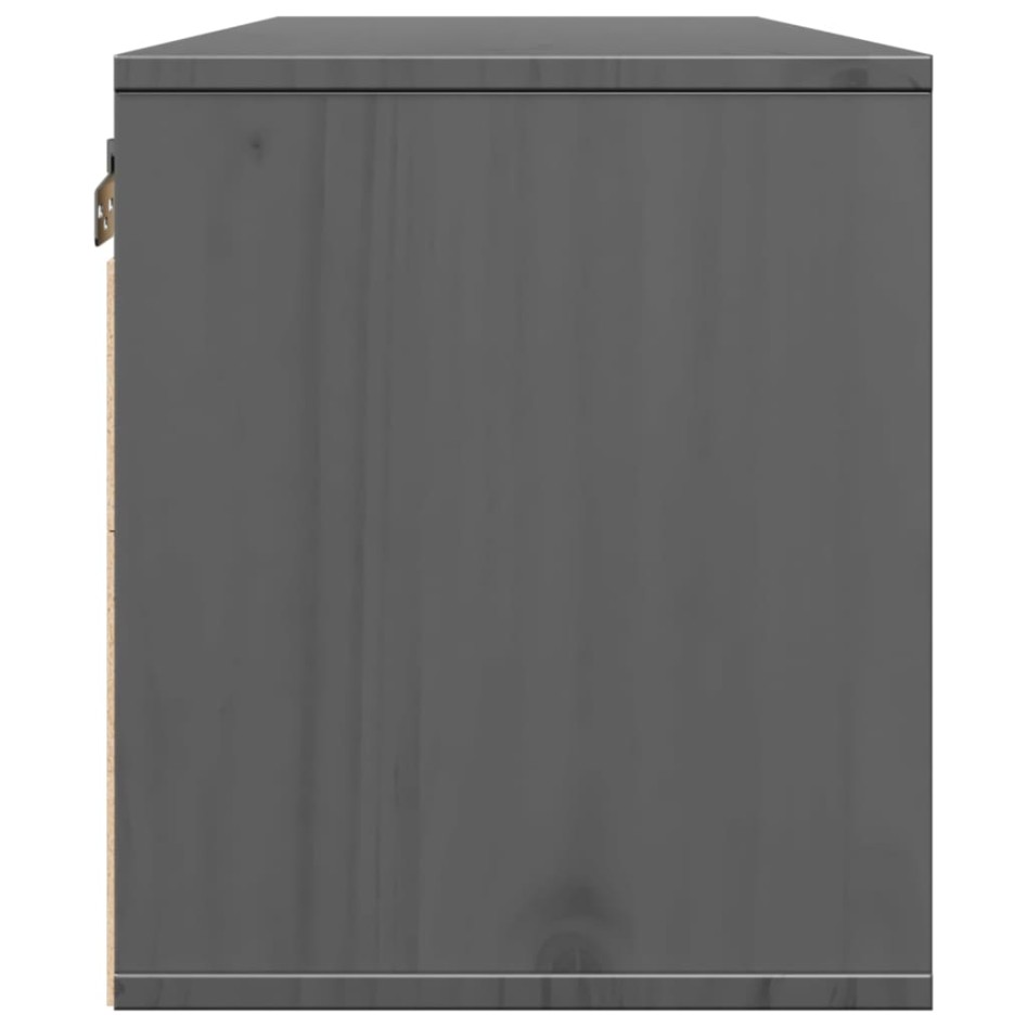 Armarios de pared 2 uds madera maciza pino gris 45x30x35