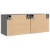 Armarios de pared 2 uds madera maciza pino gris 45x30x35