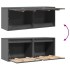 Armarios de pared 2 uds madera maciza pino gris 45x30x35