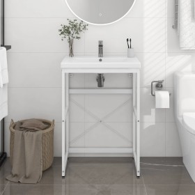 Estructura de lavabo de hierro blanco 59x38x83