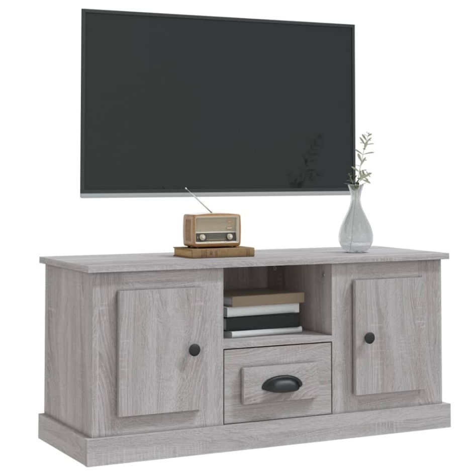 Mueble para TV madera contrachapada gris Sonoma 100x35,5x45