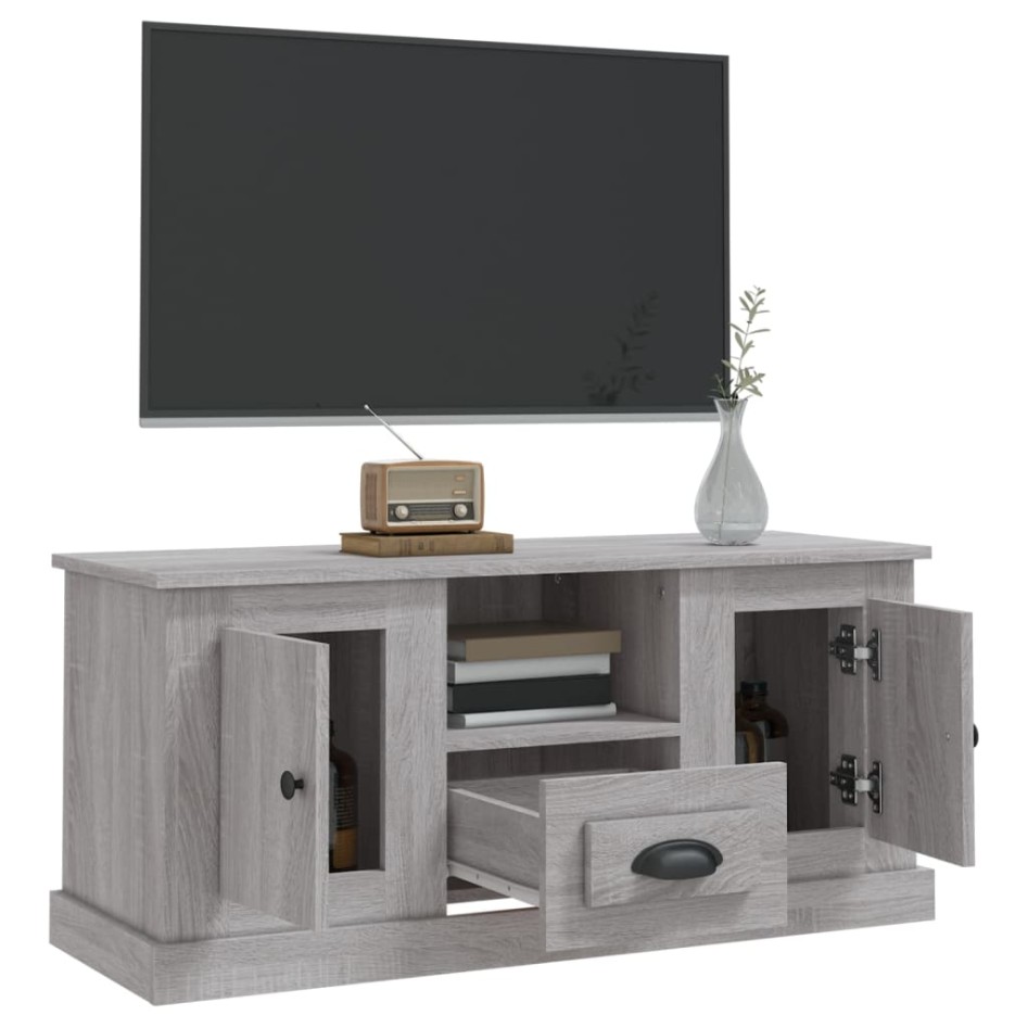 Mueble para TV madera contrachapada gris Sonoma 100x35,5x45