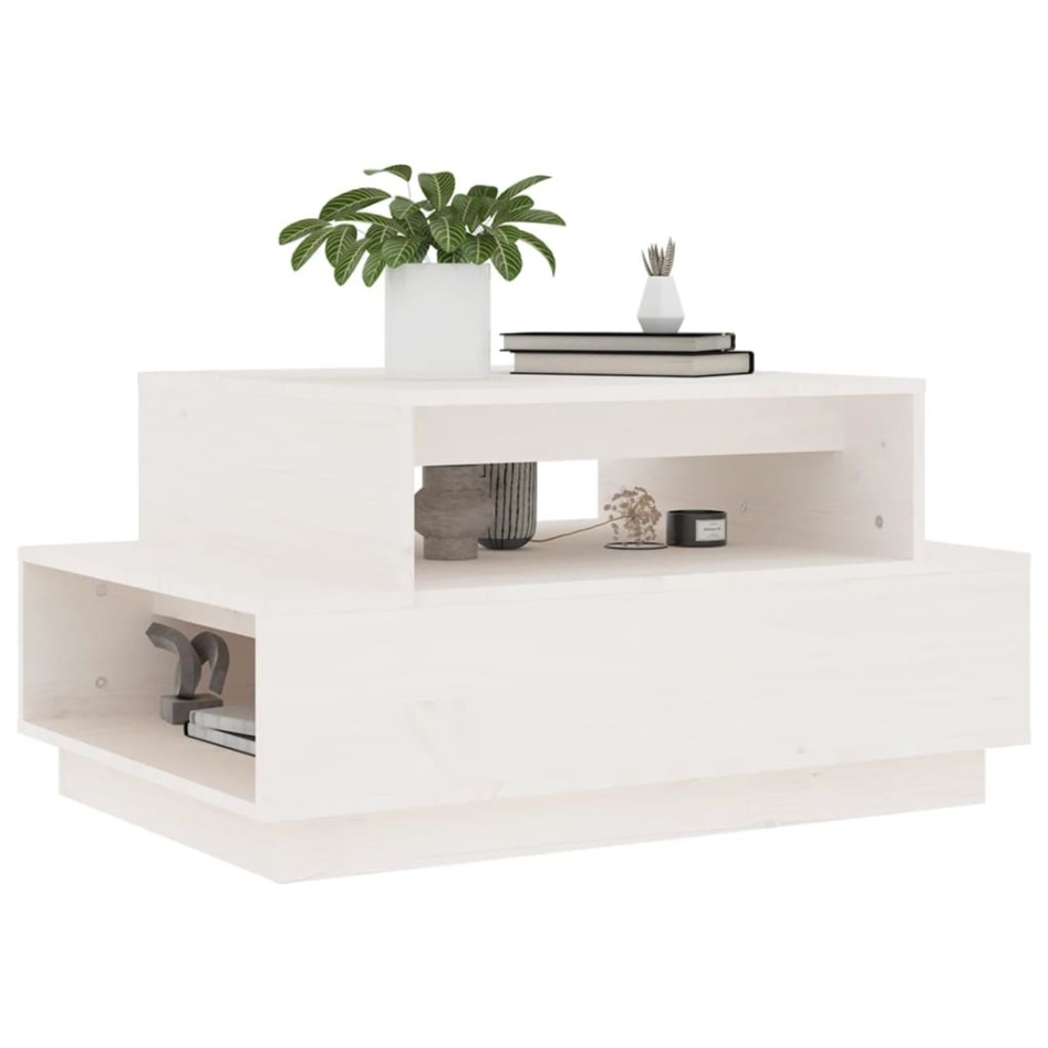 Mesa de centro madera maciza de pino blanco 80x55x40,5