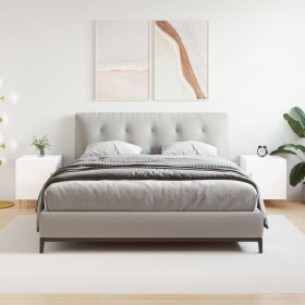 Mesitas noche 2 uds madera ingeniería blanco brillo 40x40x50