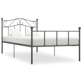 Estructura de cama sin colchón metal gris 100x200