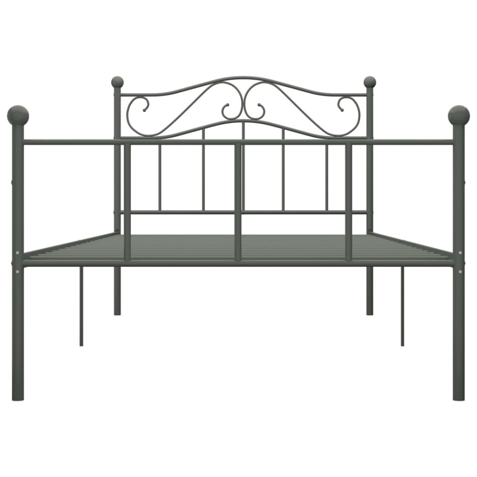 Estructura de cama sin colchón metal gris 100x200