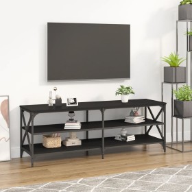 Mueble de TV madera contrachapada negro 140x40x50