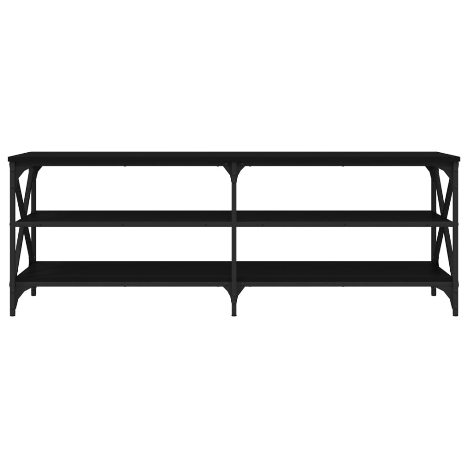 Mueble de TV madera contrachapada negro 140x40x50