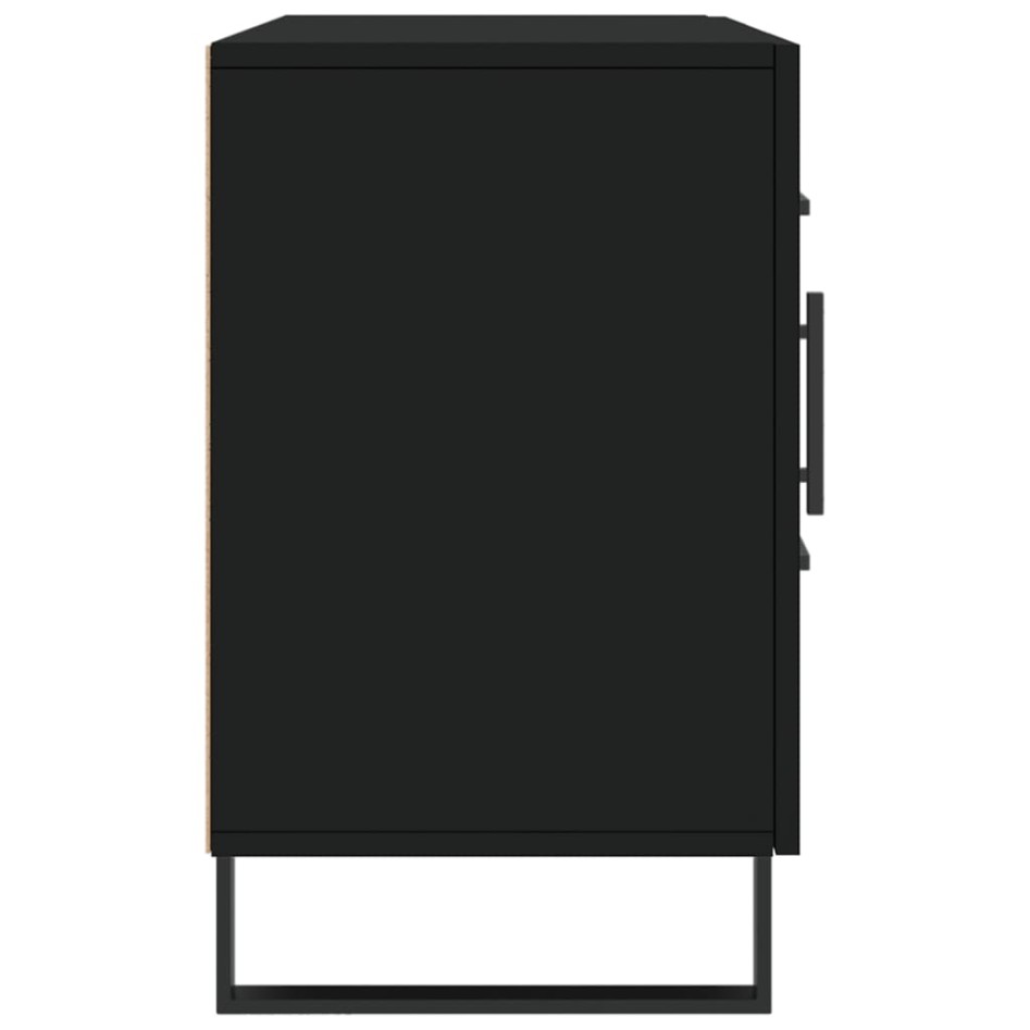 Aparador de madera de ingeniería negro 100x36x60