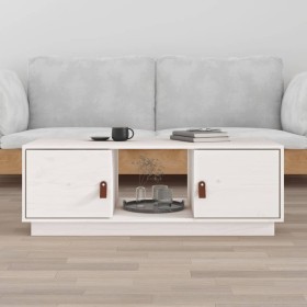 Mesa de centro de madera maciza de pino blanco 100x50x35