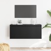 Armario de pared de madera maciza de pino negro 80x30x35 cm