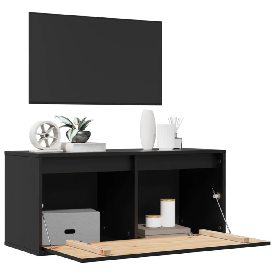 Armario de pared de madera maciza de pino negro 80x30x35