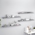 Estantes flotantes pared 4 MDF gris 120x23,5x3,8
