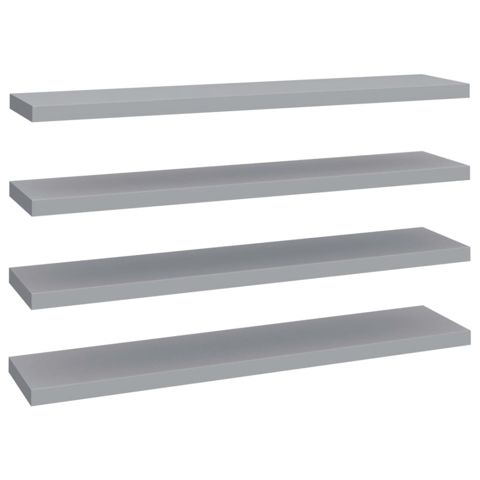 Estantes flotantes pared 4 MDF gris 120x23,5x3,8