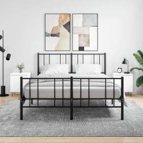 Mesitas de noche 2 uds madera de ingeniería blanco 40x30x50