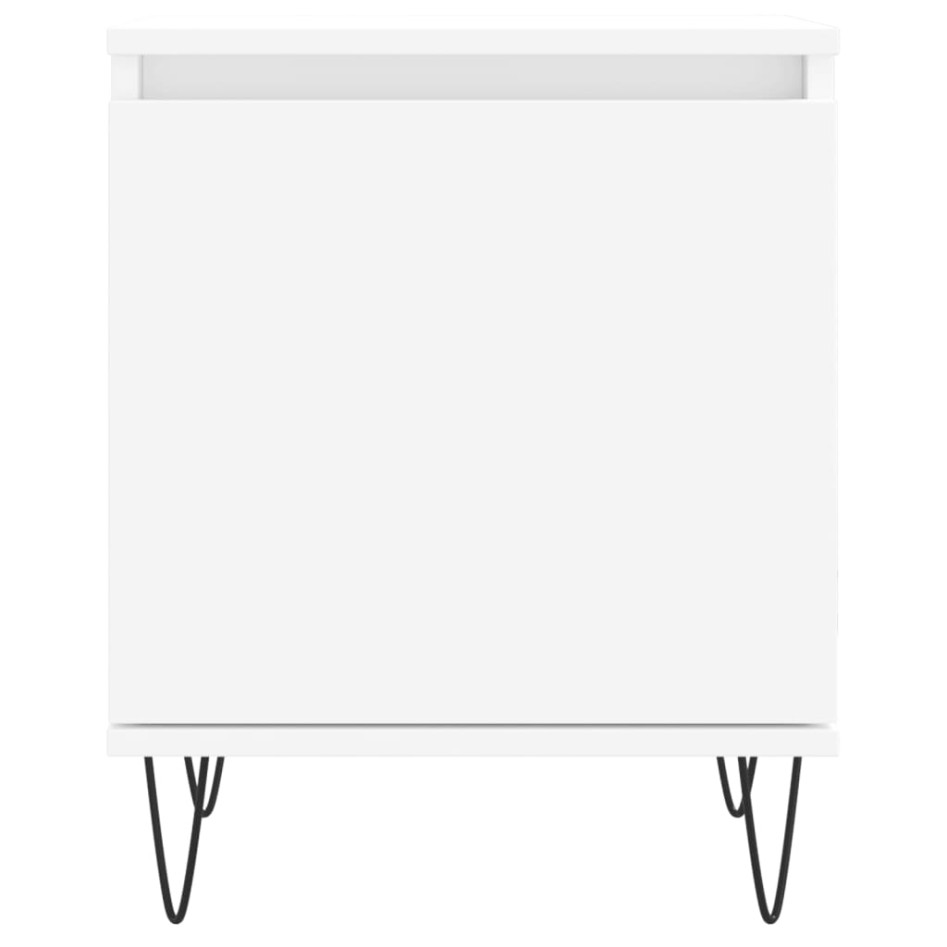 Mesitas de noche 2 uds madera de ingeniería blanco 40x30x50