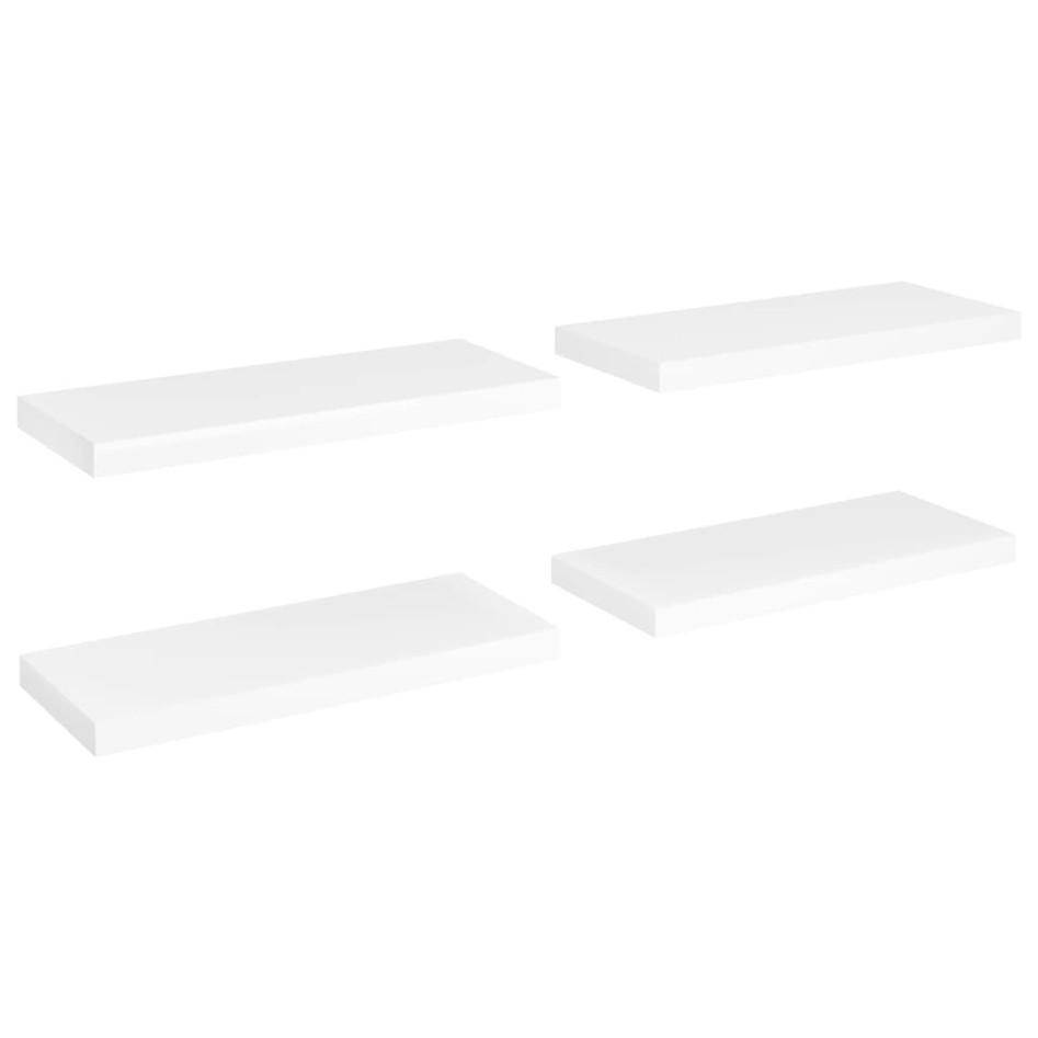 Estante flotante de pared 4 uds MDF blanco 60x23,5x3,8