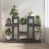 Soporte para plantas madera maciza pino gris 104,5x25x77,5