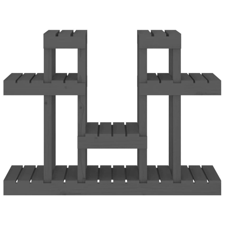 Soporte para plantas madera maciza pino gris 104,5x25x77,5