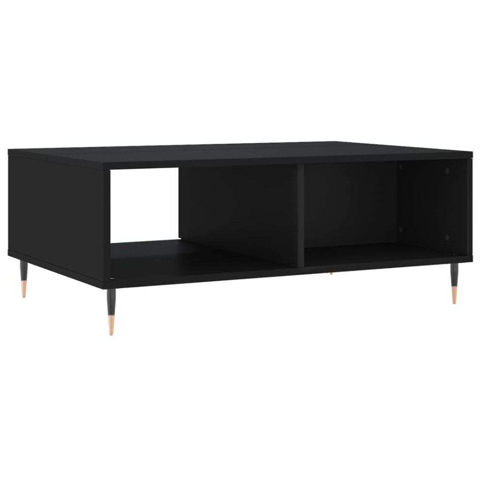 Mesa de centro madera de ingeniería negro 90x60x35