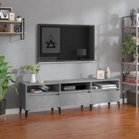 Mueble de TV madera contrachapada gris hormigón 150x30x44,5