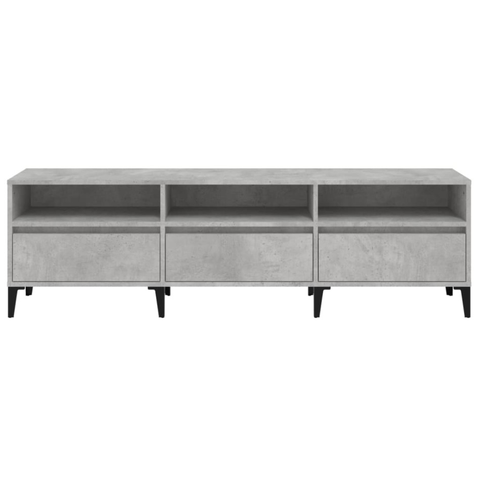 Mueble de TV madera contrachapada gris hormigón 150x30x44,5