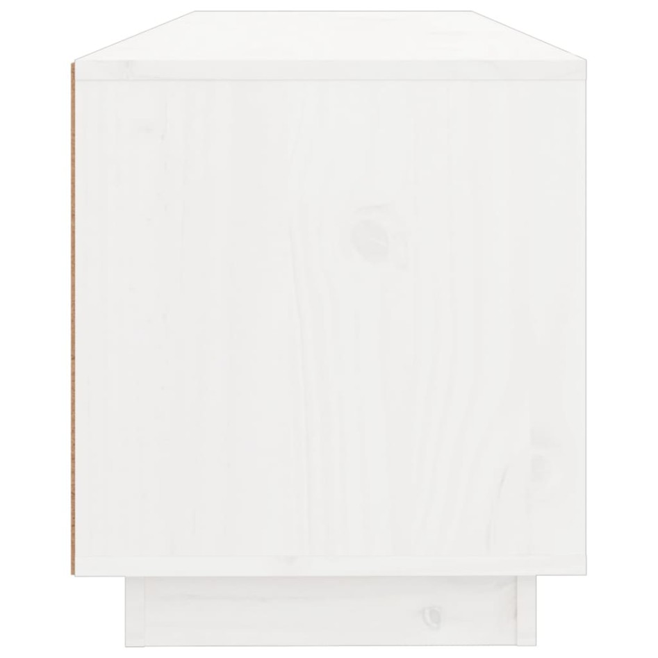 Mueble de TV de madera maciza de pino blanco 100x34x40