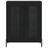 Aparador de madera de ingeniería negro 69,5x34x90