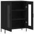 Aparador de madera de ingeniería negro 69,5x34x90