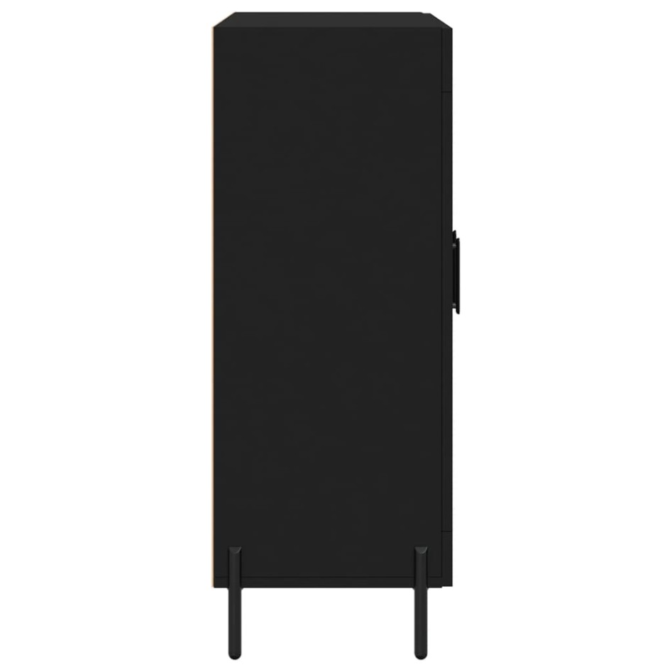 Aparador de madera de ingeniería negro 69,5x34x90